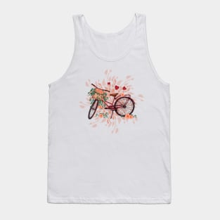 Bike with Flower Basket Tank Top